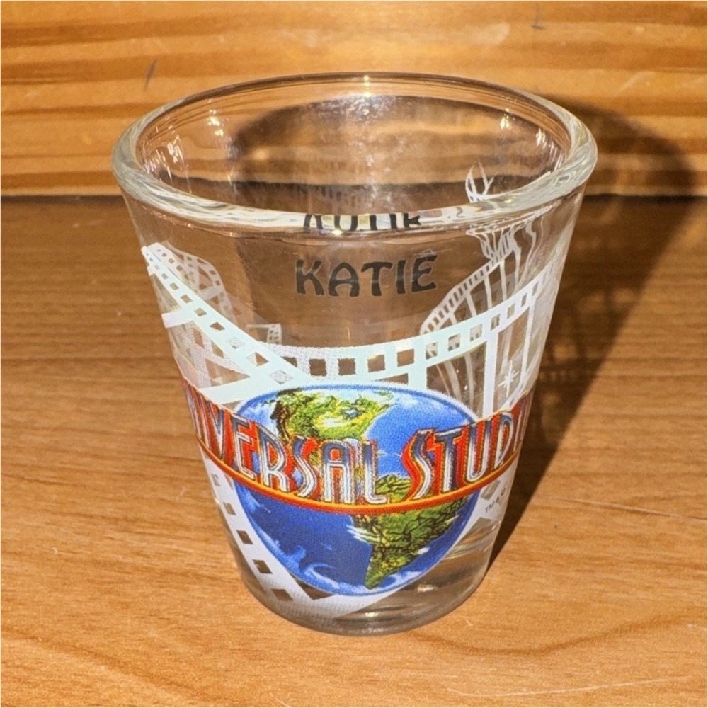 Clear Painted Glass Route 66 Kettleman City Film Strip Souvenir Shot Glass 2oz